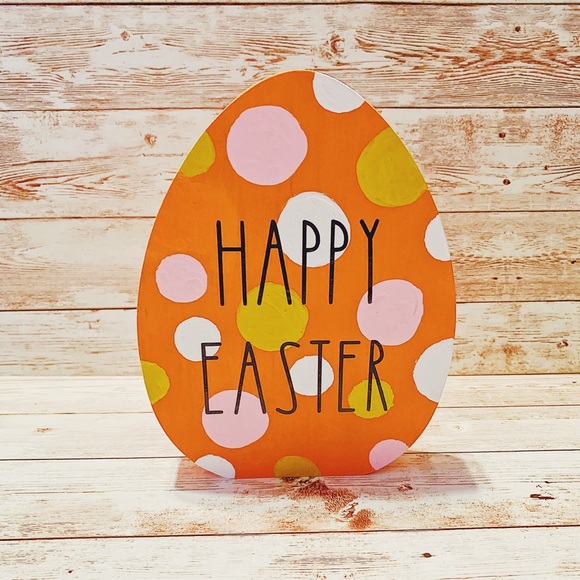 Handmade Rae Dunn Inspired Wooden Easter Egg - Picture 3 of 4